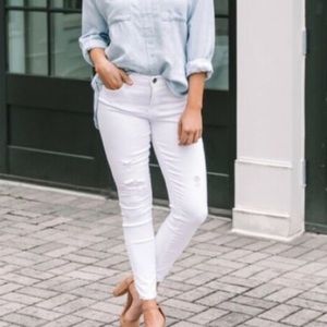 NWT Pistola Jennifer Distressed High Waist Skinny White Jeans